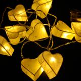 paper string lighting heart shaped garland battery operated 10leds for party decoration